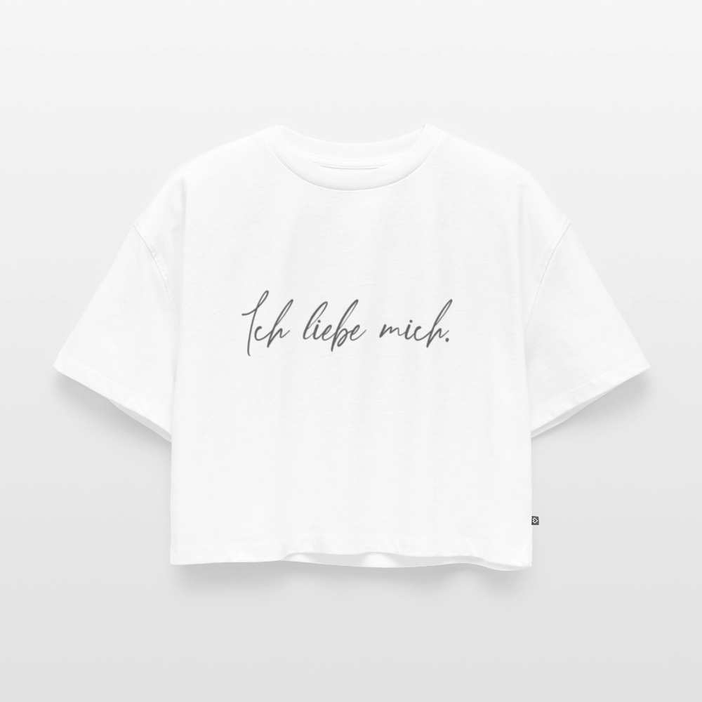 Ich liebe mich Frauen Oversized Bio Cropped T-Shirt - Weiß