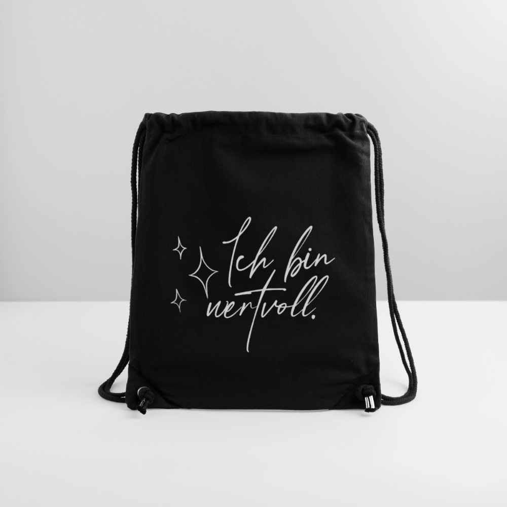 Ich bin wertvoll (Sterne) recycelter Gym Bag - Schwarz