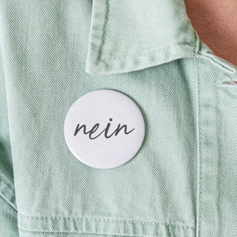 Nein Buttons 56 mm (5er Pack) - Weiß