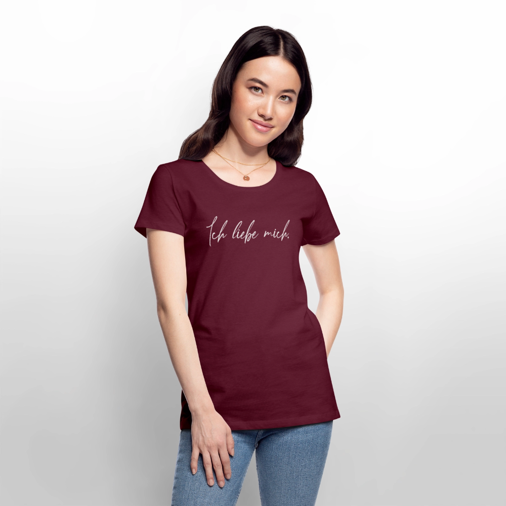 Ich liebe mich Frauen Premium T-Shirt (Organic) - Burgunderrot