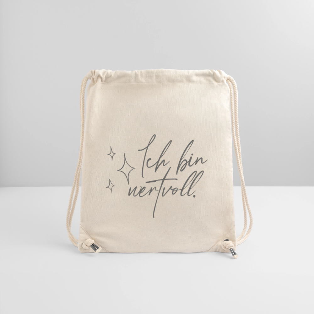 Ich bin wertvoll. recycelter Gym Bag - Naturweiß