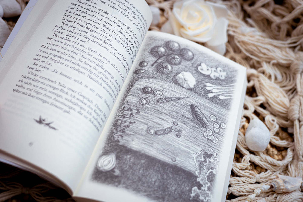 Taschenbuch »Vielleicht du und ich« von A.D. WiLK, in Szene gesetzt.