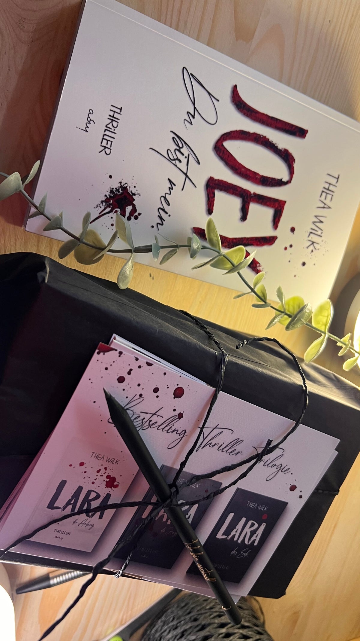 Taschenbücher »JOEY« und »LARA« von THEA WiLK, in Szene gesetzt.