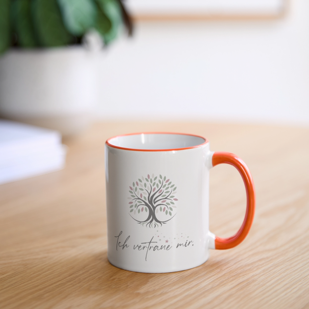 Tasse zweifarbig - Weiß/Orange