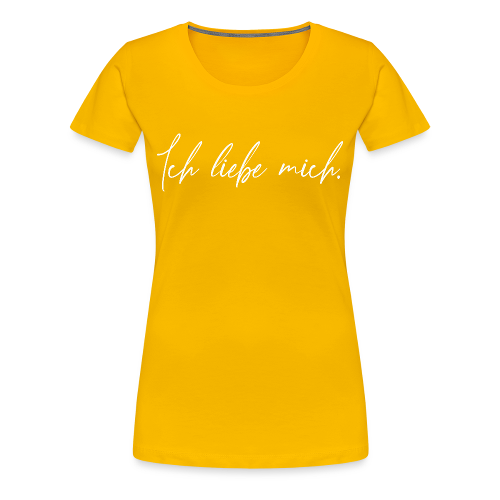 Ich liebe mich Frauen Premium T-Shirt (Organic) - Sonnengelb