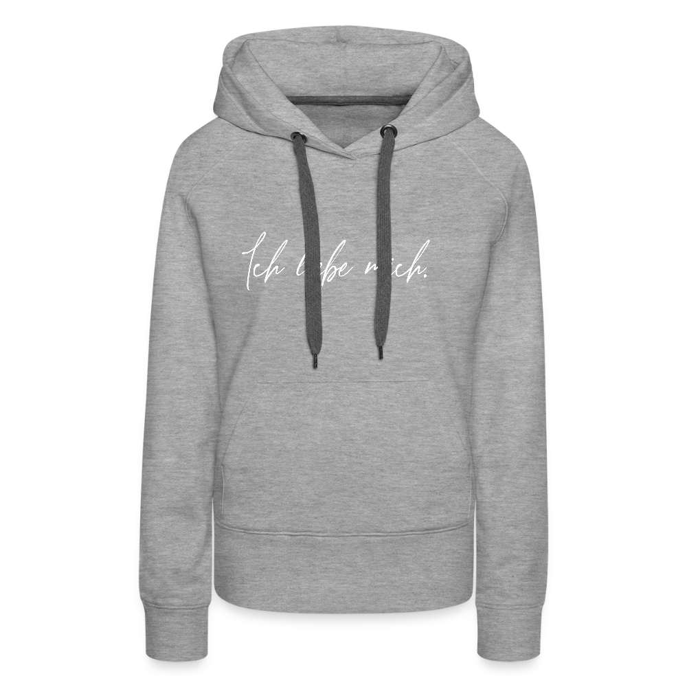 Ich liebe mich Frauen Premium Hoodie (Organic) - Grau meliert