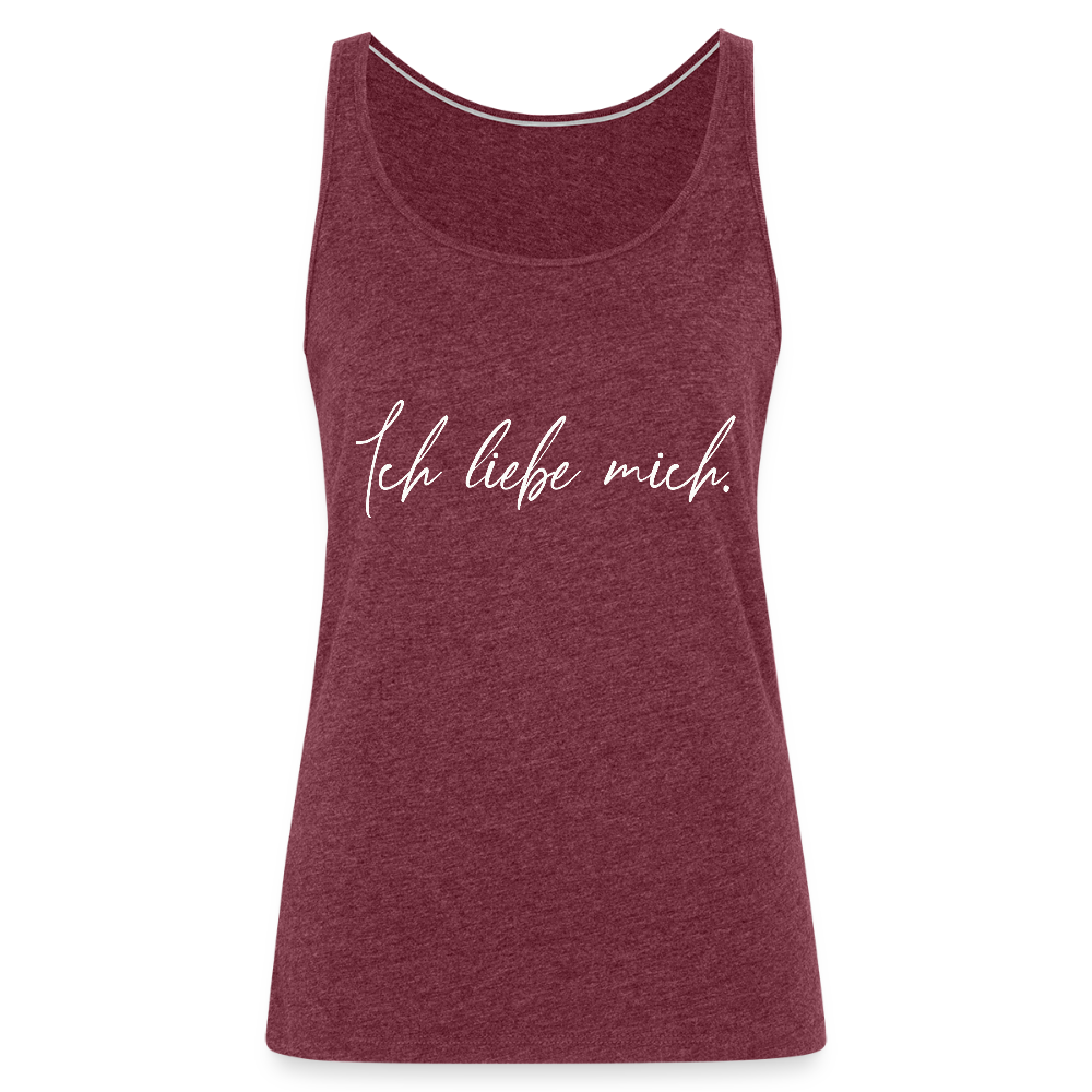 Ich liebe mich Frauen Premium Tank Top (Organic) - Bordeauxrot meliert