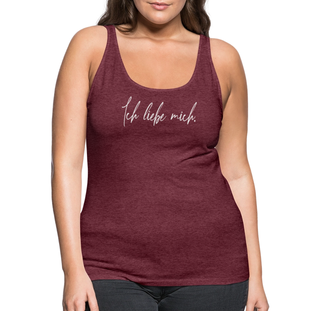 Ich liebe mich Frauen Premium Tank Top (Organic) - Bordeauxrot meliert