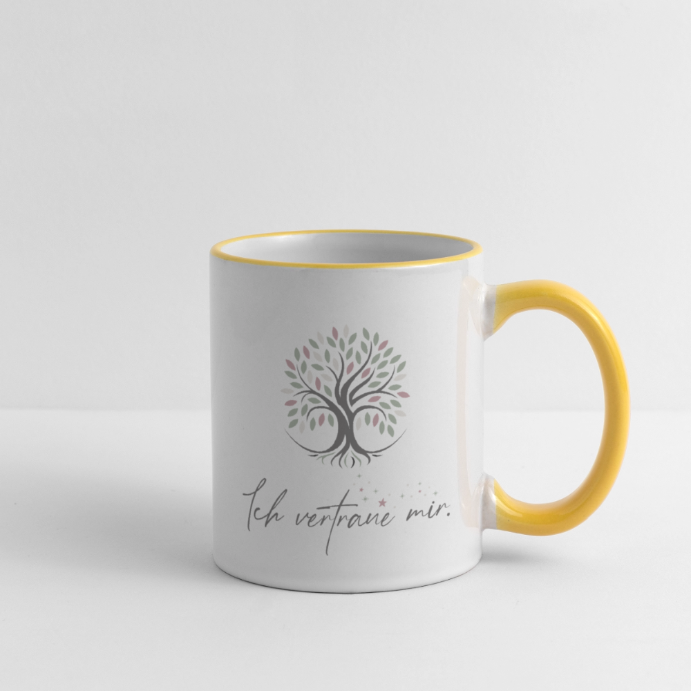 Tasse zweifarbig - Weiß/Gelb