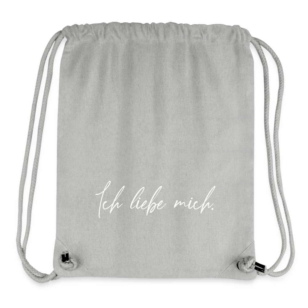 Ich liebe mich recycelter Gym Bag - Grau meliert