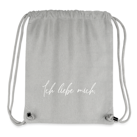 Ich liebe mich recycelter Gym Bag - Grau meliert