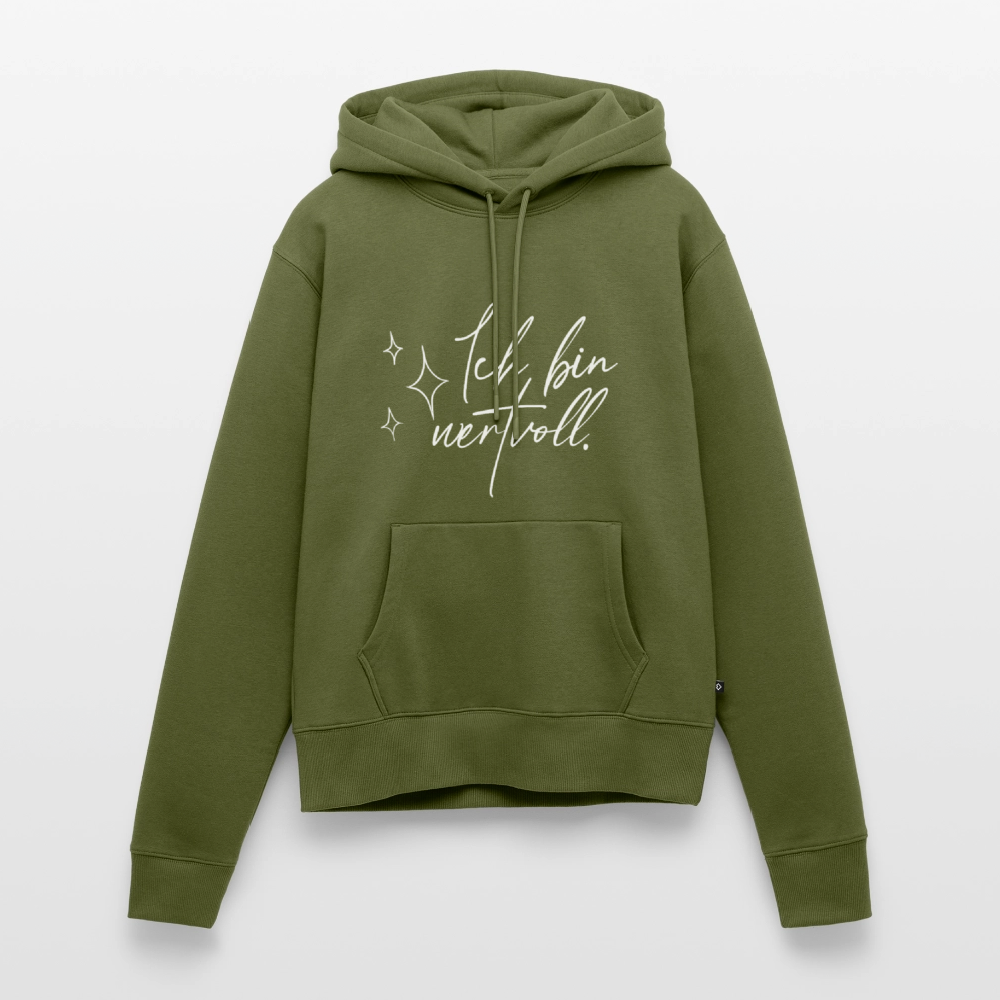 Ich bin wertvoll Frauen Premium Hoodie (Organic) - Khaki