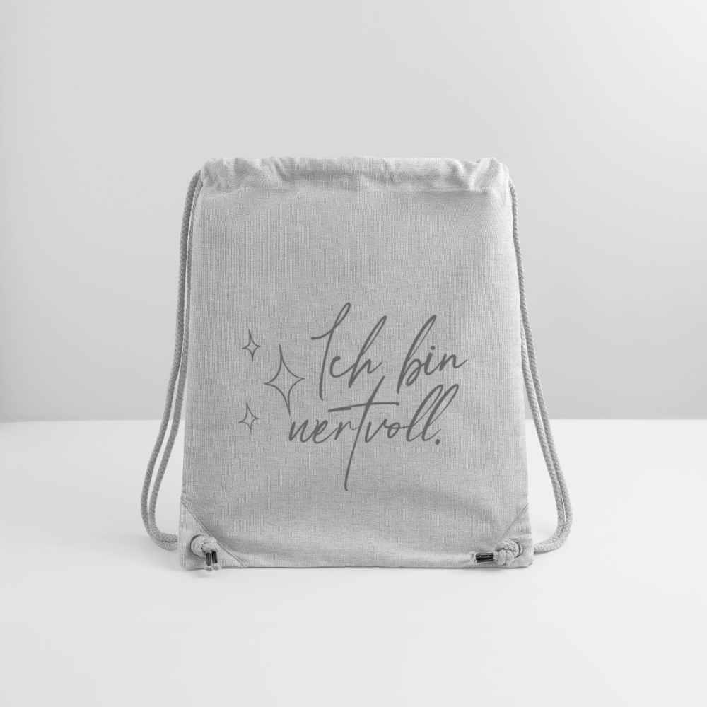 Ich bin wertvoll. recycelter Gym Bag - Grau meliert