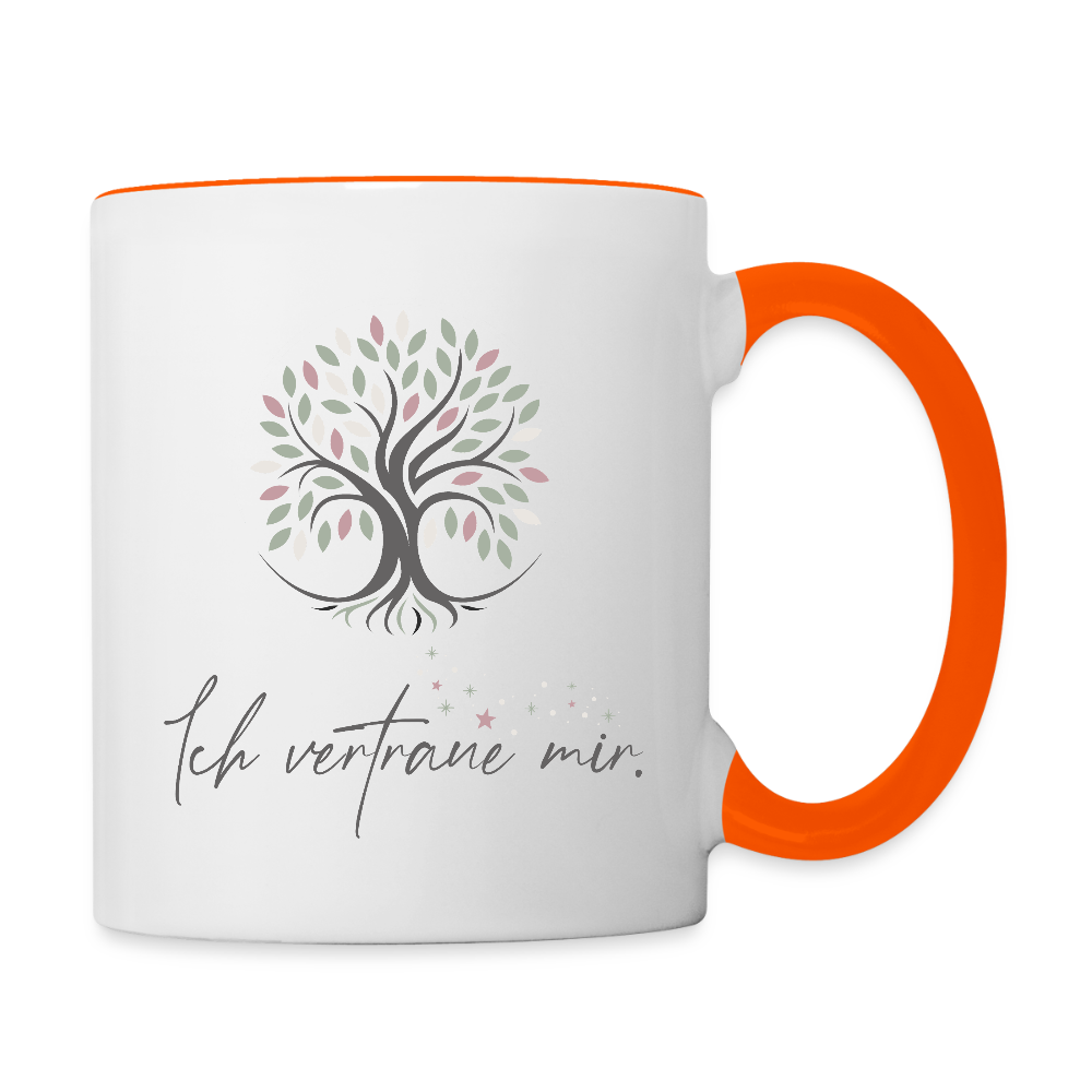 Tasse zweifarbig - Weiß/Orange