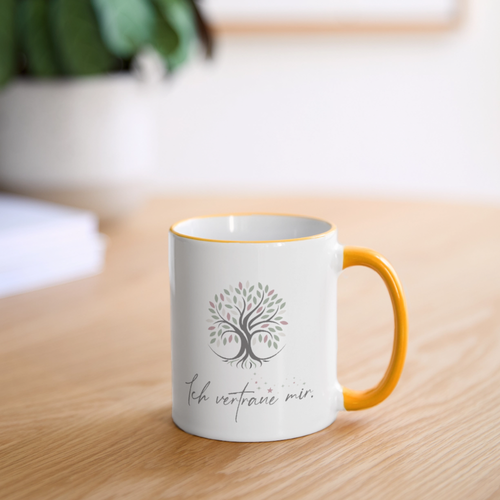 Tasse zweifarbig - Weiß/Gelb