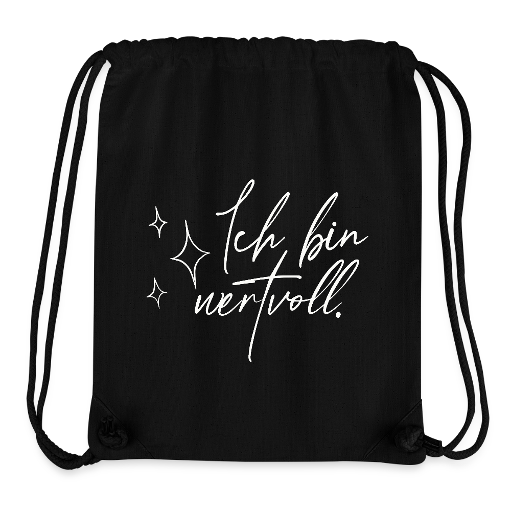 Ich bin wertvoll (Sterne) recycelter Gym Bag - Schwarz