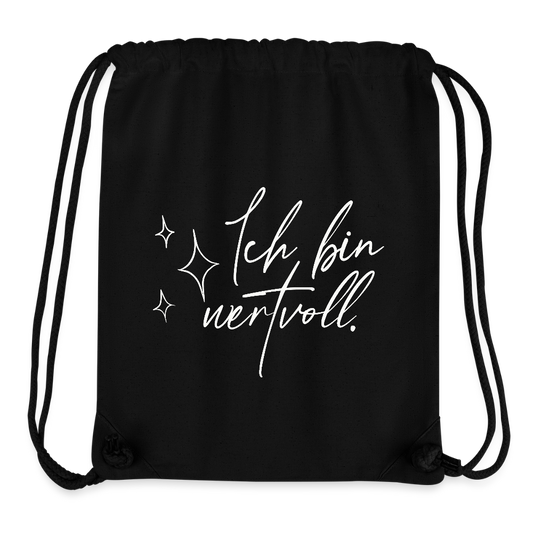 Ich bin wertvoll (Sterne) recycelter Gym Bag - Schwarz