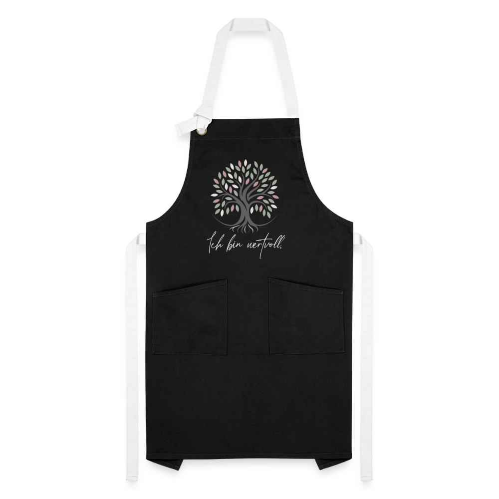 Ich bin wertvoll Schürze - Schwarz/Weiß