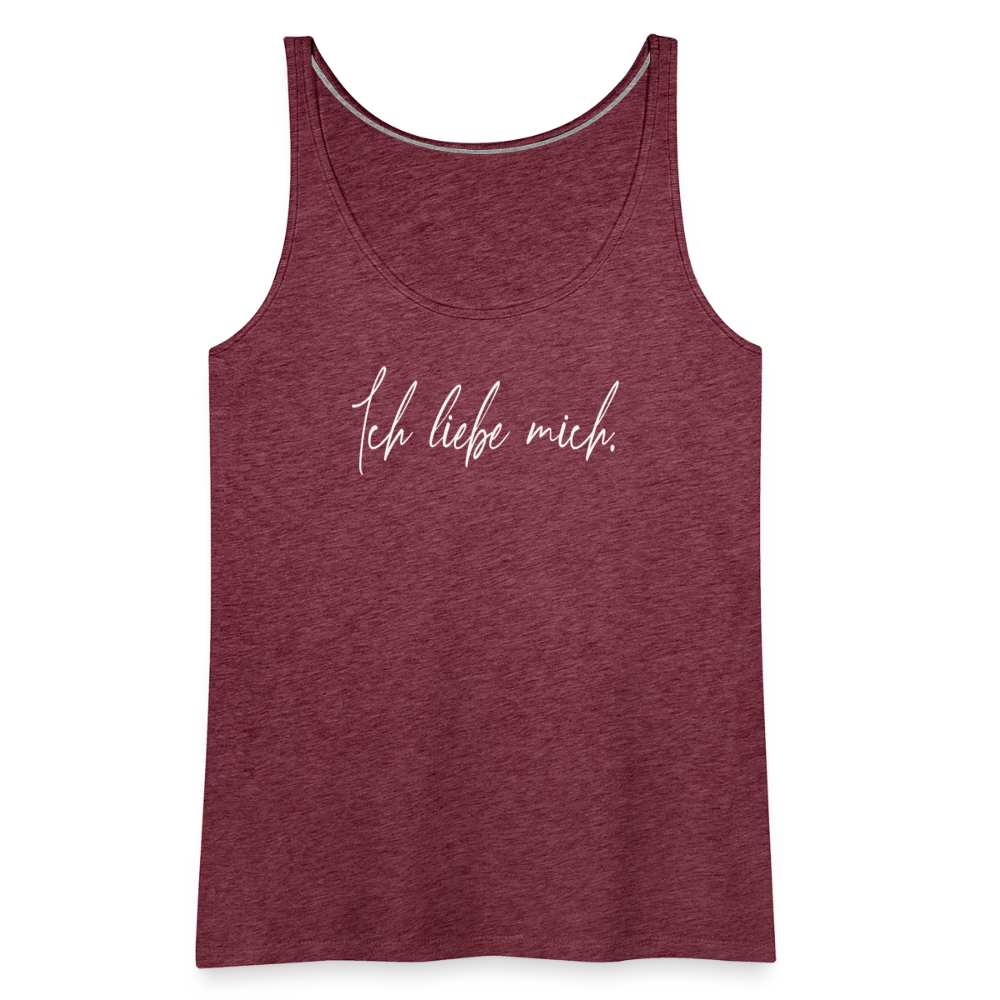 Ich liebe mich Frauen Premium Tank Top (Organic) - Bordeauxrot meliert