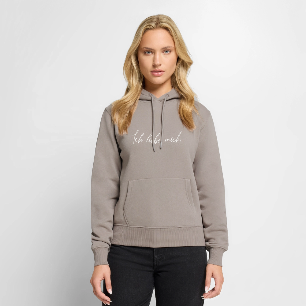 Ich liebe mich Frauen Premium Hoodie (Organic) - Taupe