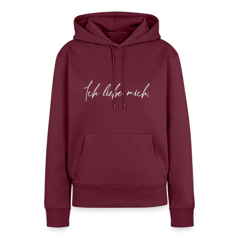Ich liebe mich Frauen Premium Hoodie (Organic) - Burgunderrot