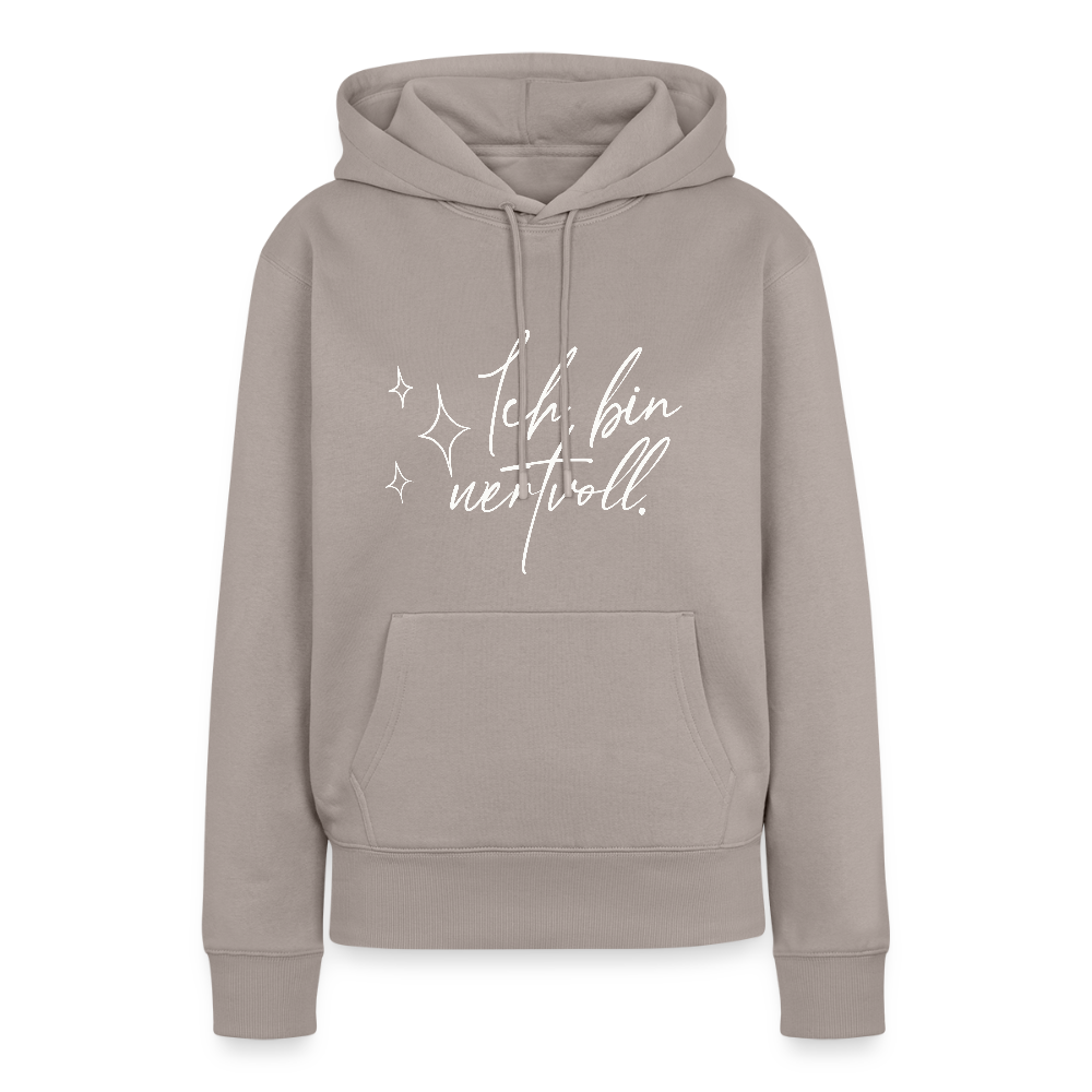 Ich bin wertvoll Frauen Premium Hoodie (Organic) - Taupe