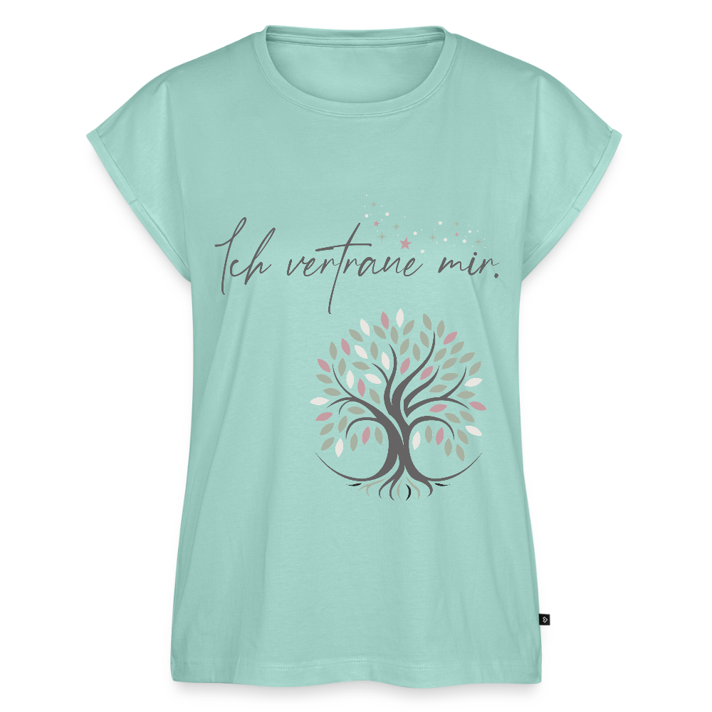 T-Shirt mit gerollten Ärmeln (Baum & Sterne) - Bio - Mint 