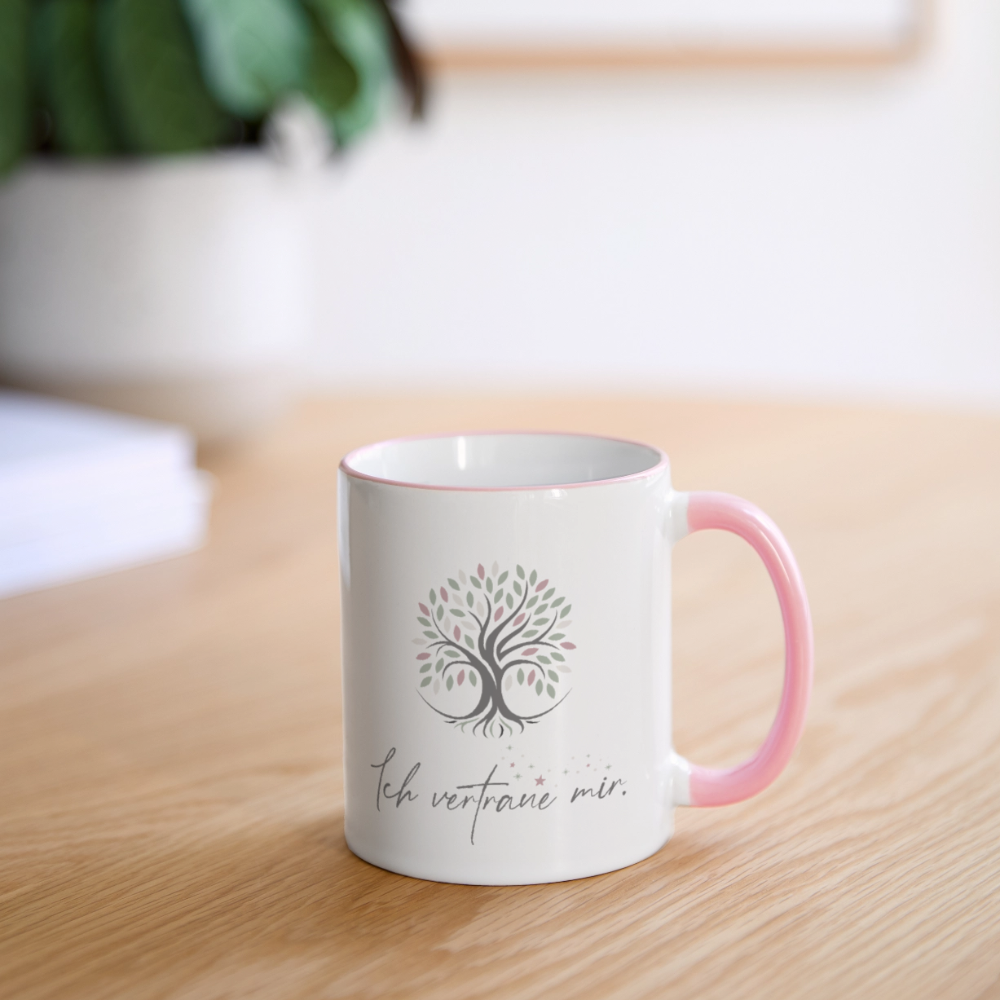 Tasse zweifarbig - Weiß/Pink