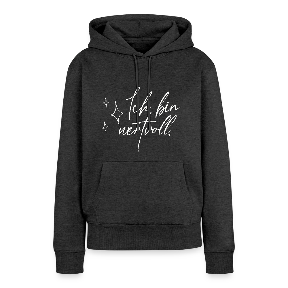 Ich bin wertvoll Frauen Premium Hoodie (Organic) - Anthrazit meliert