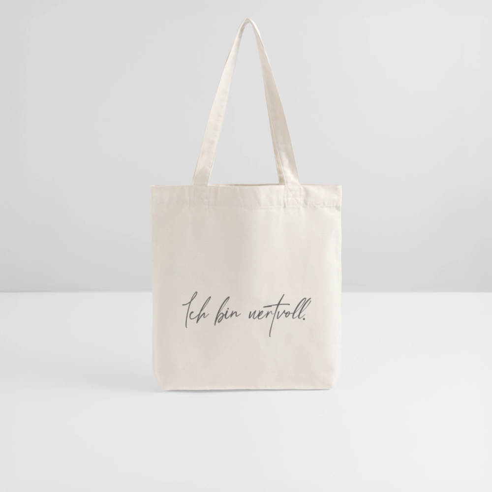 Ich liebe mich / Ich bin wertvoll Variante 1 Stoffbeutel ( recycelt & heavyweight) - Naturweiß