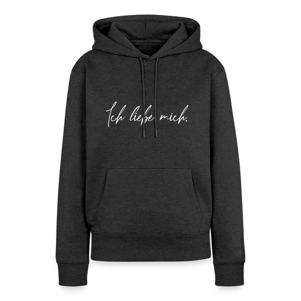 Ich liebe mich Frauen Premium Hoodie (Organic) - Anthrazit meliert