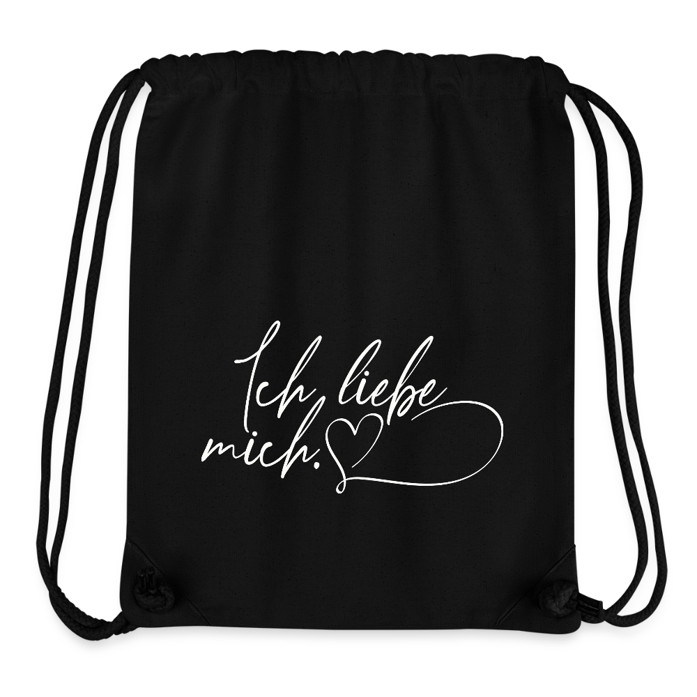 Ich liebe mich (mit Herz) recycelter Gym Bag - Schwarz