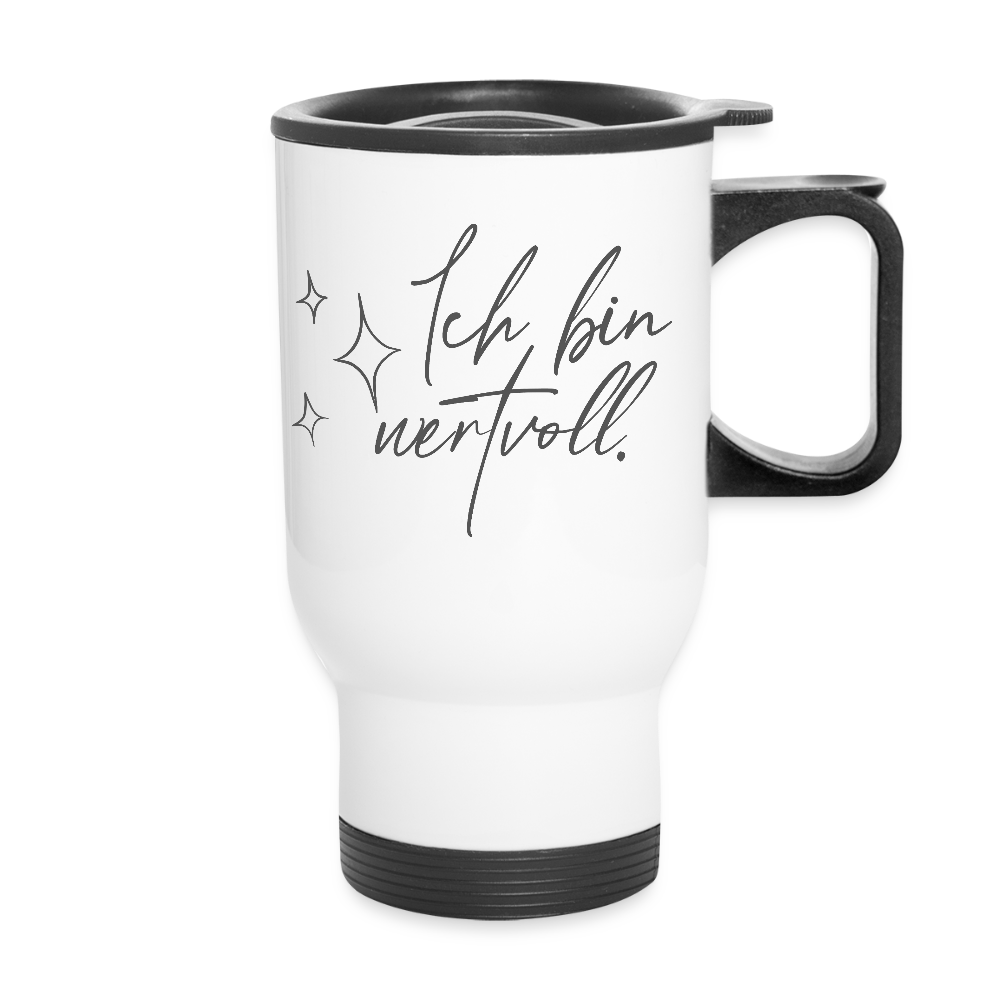 Ich bin wertvoll Thermobecher mit Tragegriff - Weiß