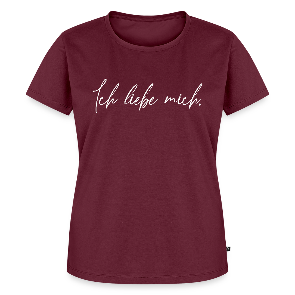 Ich liebe mich Frauen Premium T-Shirt (Organic) - Burgunderrot