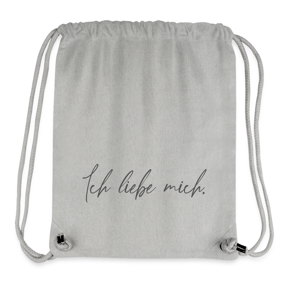 Ich liebe mich recycelter Gym Bag - Grau meliert