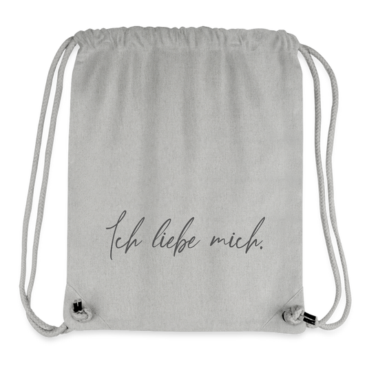 Ich liebe mich recycelter Gym Bag - Grau meliert
