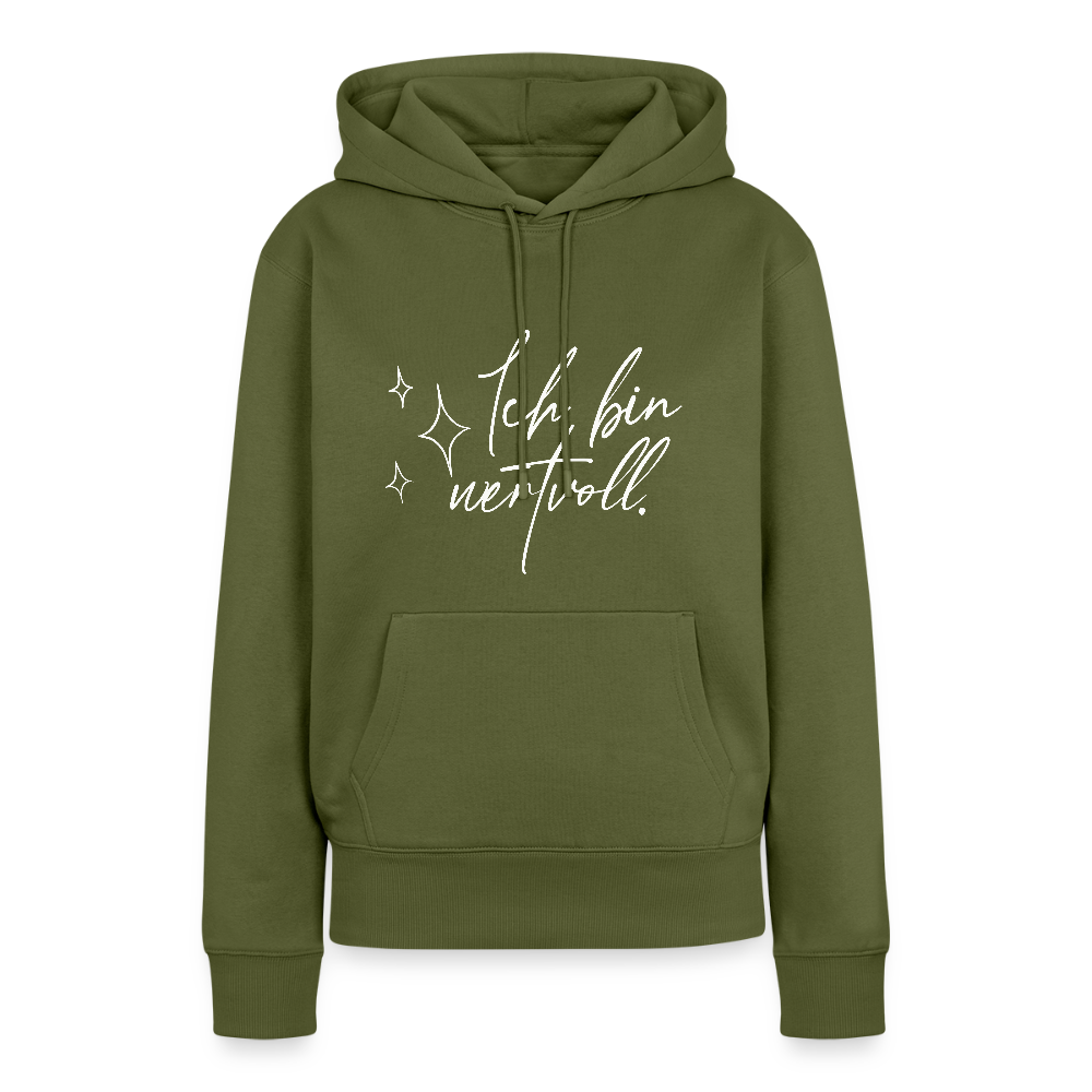 Ich bin wertvoll Frauen Premium Hoodie (Organic) - Khaki