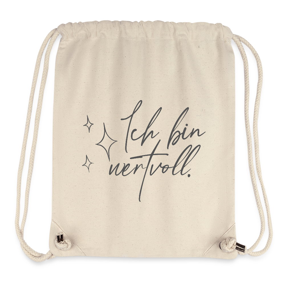 Ich bin wertvoll. recycelter Gym Bag - Naturweiß