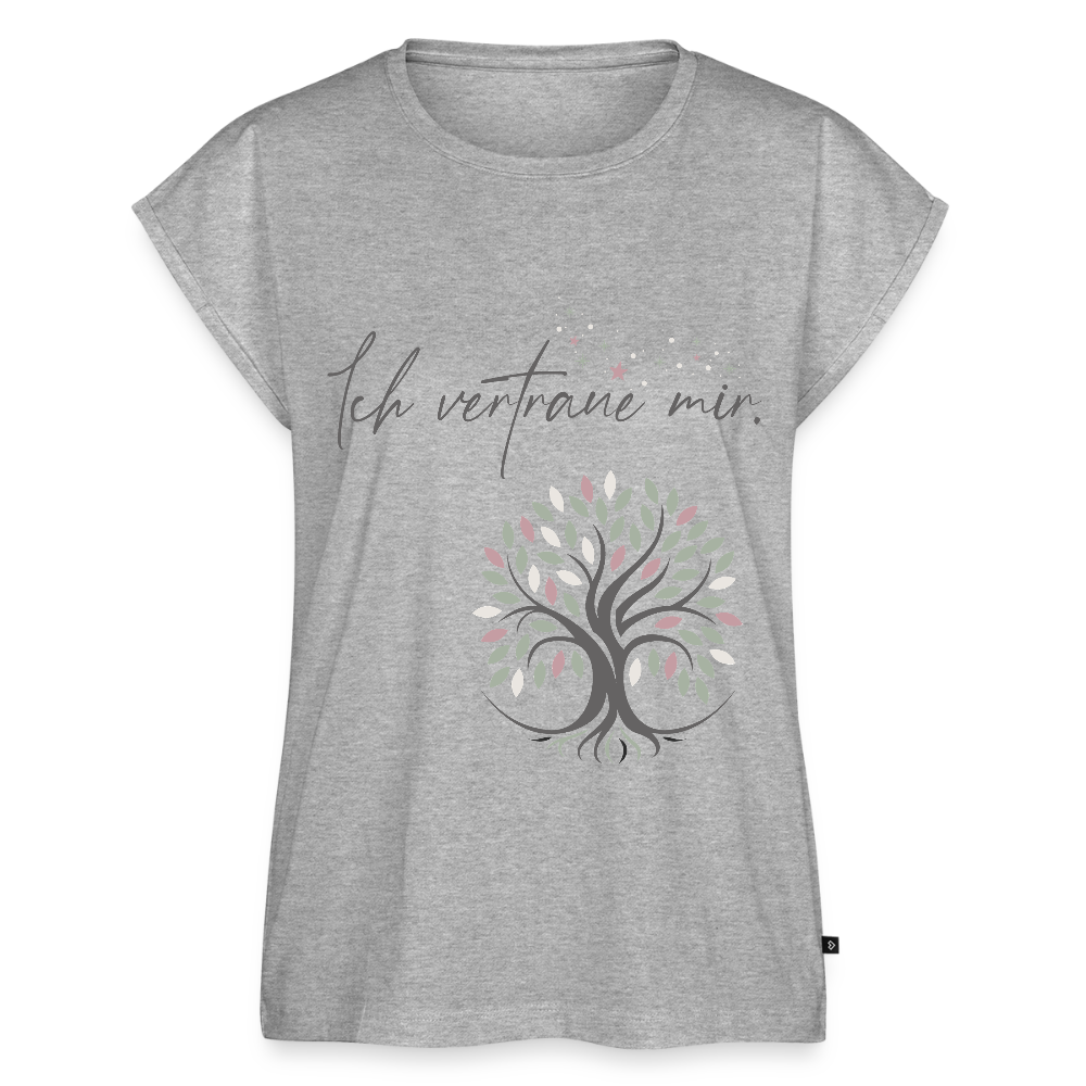 T-Shirt mit gerollten Ärmeln (Baum & Sterne) - Bio - Grau meliert