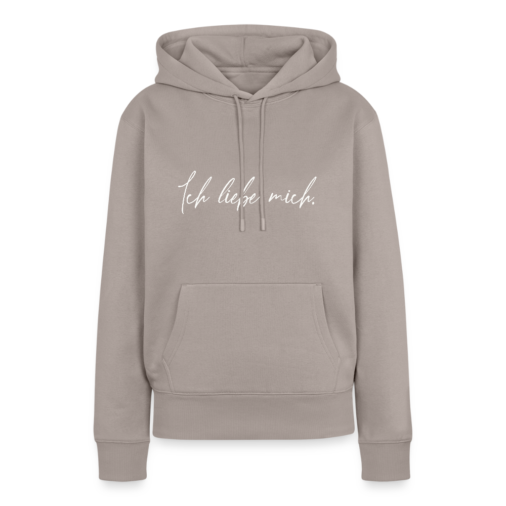 Ich liebe mich Frauen Premium Hoodie (Organic) - Taupe