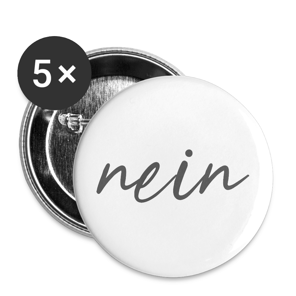 Nein Buttons 56 mm (5er Pack) - Weiß