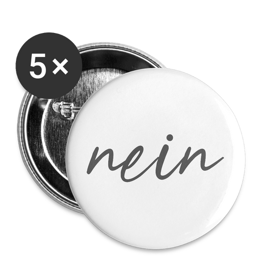 Nein Buttons 56 mm (5er Pack) - Weiß