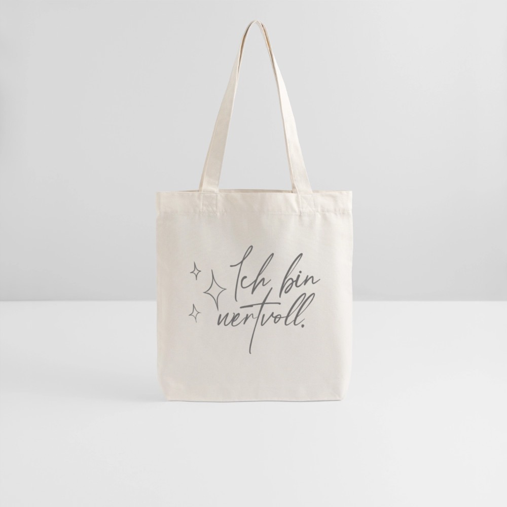 Ich liebe mich / Ich bin wertvoll Stoffbeutel ( recycelt & heavyweight) - Naturweiß
