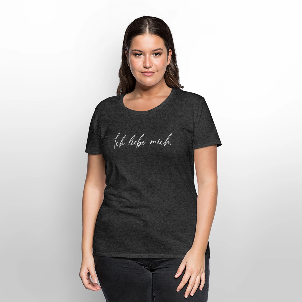 Ich liebe mich Frauen Premium T-Shirt (Organic) - Anthrazit meliert