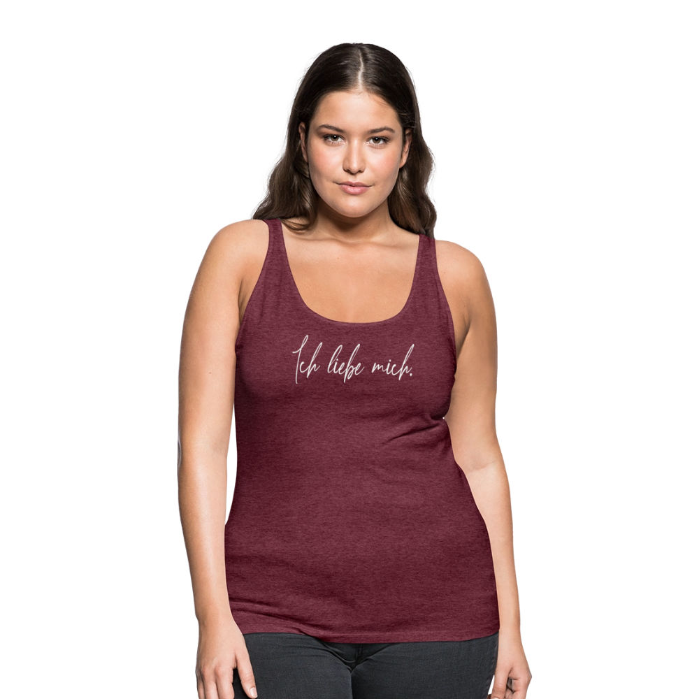Ich liebe mich Frauen Premium Tank Top (Organic) - Bordeauxrot meliert
