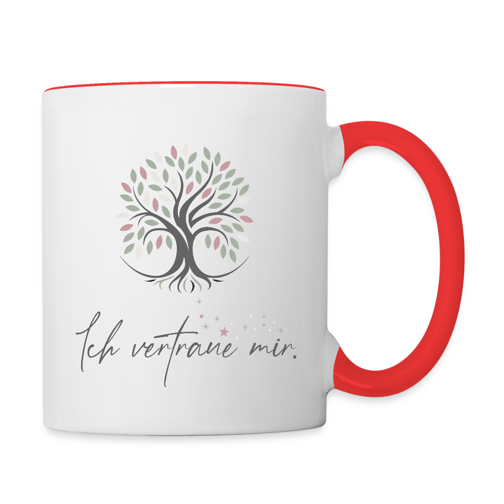 Tasse zweifarbig - Weiß/Rot