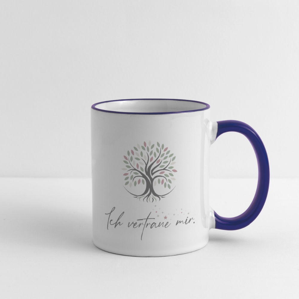 Tasse zweifarbig - Weiß/Kobaltblau