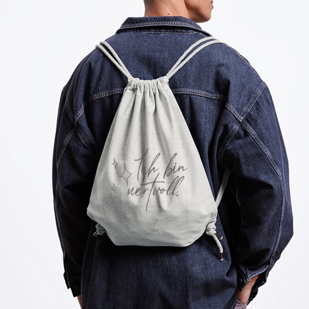 Ich bin wertvoll. recycelter Gym Bag - Grau meliert
