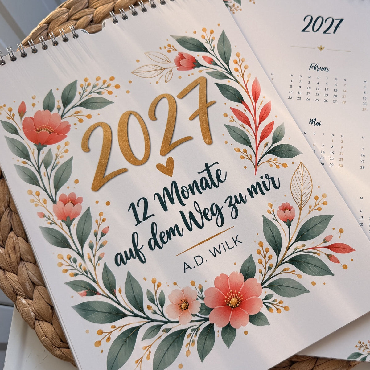 Wandkalender 2027 »12 Monate auf dem Weg zu mir« von A.D. WiLK, Titelblatt